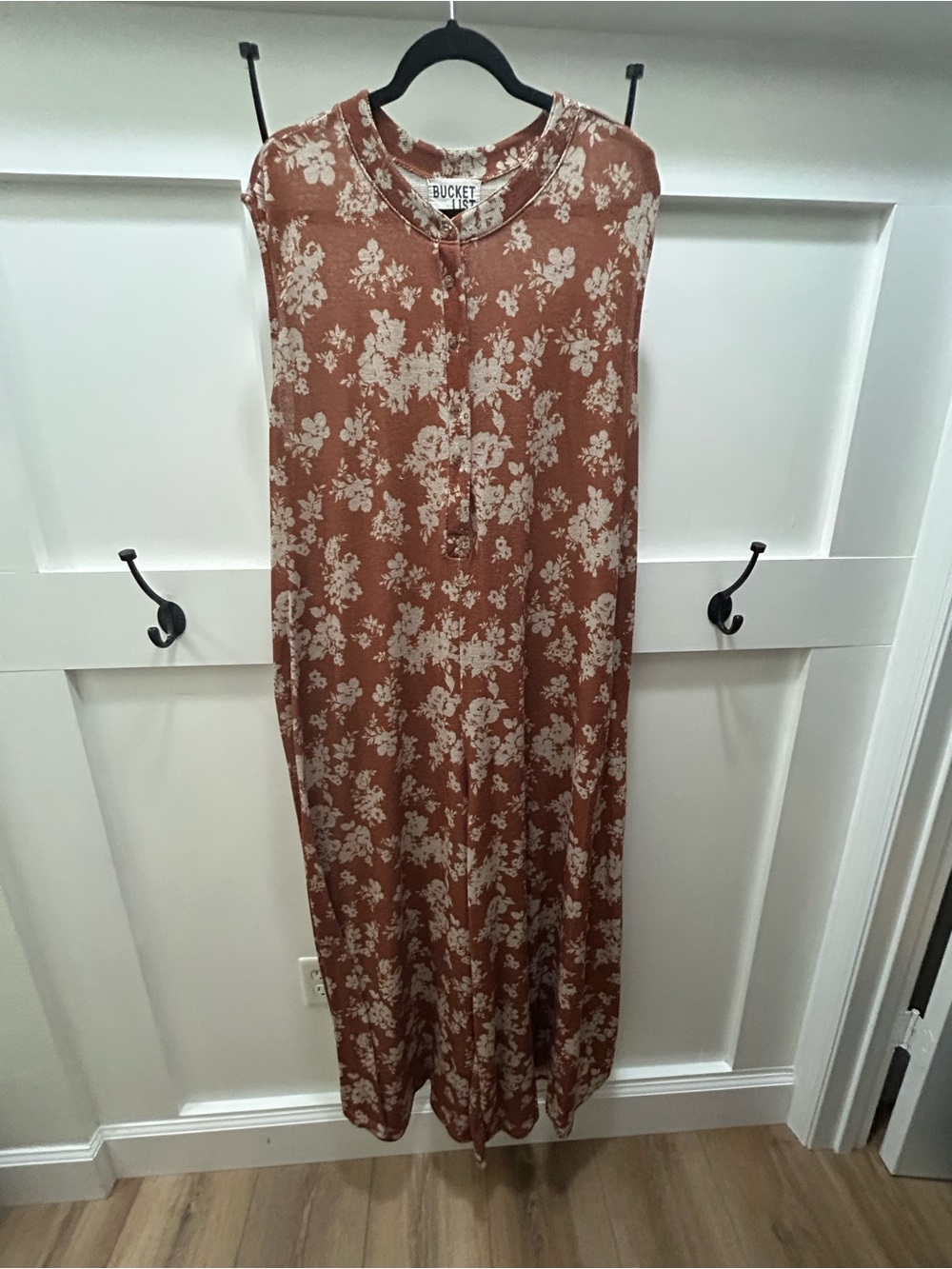 Bucketlist Rust Floral Boho Jumpsuit